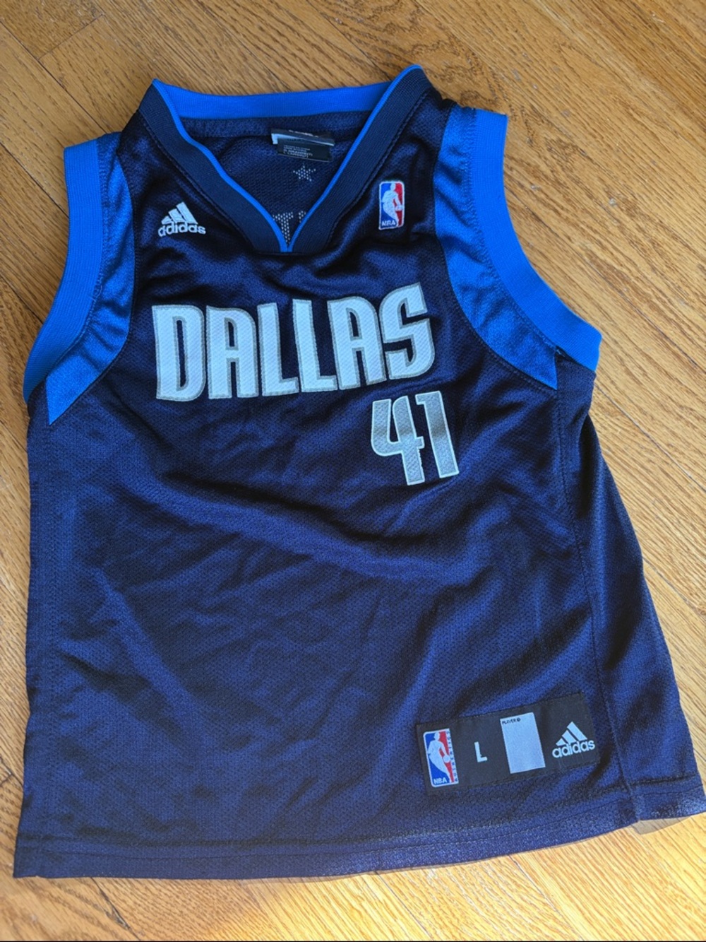 adidas Dallas Mavericks #41 Dirk Nowitzki Jersey in Navy and Blue - Kids